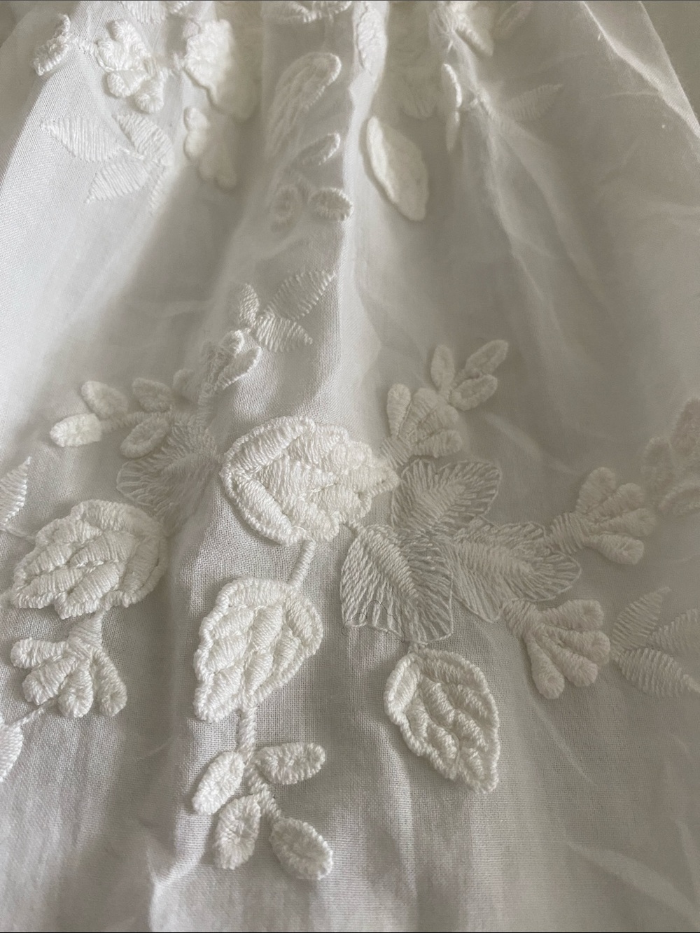 & Other Stories Paris Atelier White Embroidered Tie Front Mini Floral Appliqué 4 - Picture 14 of 16